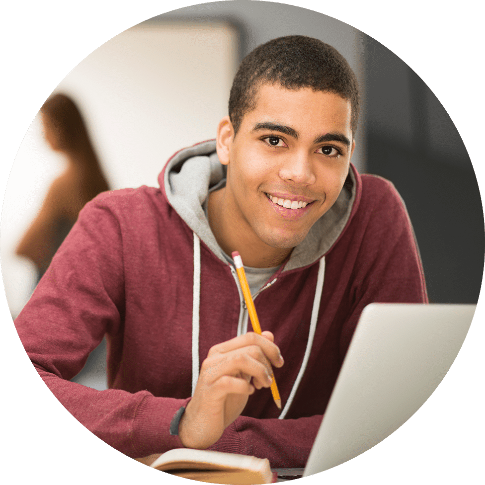 young man with laptop